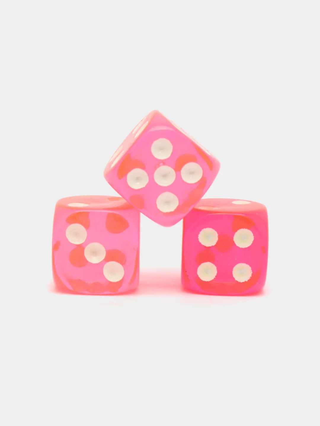 Кораллово-розовый кости игральные, прозрачные, 3 размера