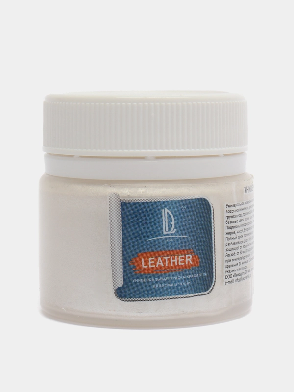 Краска акриловая по коже и ткани Luxart Leather Perl, 20 мл, белая перламутровая