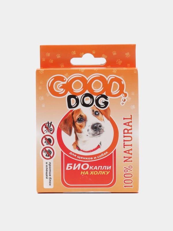 Антипаразитарные БИО капли "Good Dog" для щенков и собак, от блох и клещей, 3 пипетки