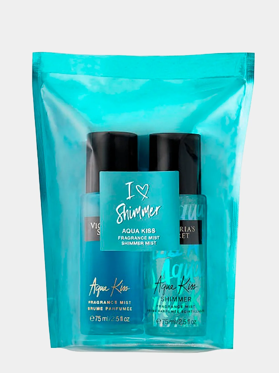 Спрей для тела, парфюмированный, подарочный набор Victoria Secret I love shimmer, 2 штуки