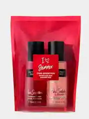 Спрей для тела, парфюмированный, подарочный набор Victoria Secret I love shimmer, 2 штуки