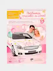Розовый набор магнитов на выписку с роддома "Еду за дочкой", "Еду за сыном"