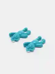 Тёмно-бирюзовый металлический кулон-подвеска "Мишка" для создания украшений