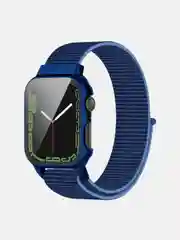 Ремешок для Apple Watch 7 series c защитным стеклом бампером, 41, 45 мм нейлоновый