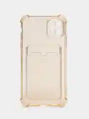 Золотистый хаки чехол для iPhone XR, 11, 12, 13, 14, Pro, Pro Max, 7 / 8, 7 Plus, с карманом для карт