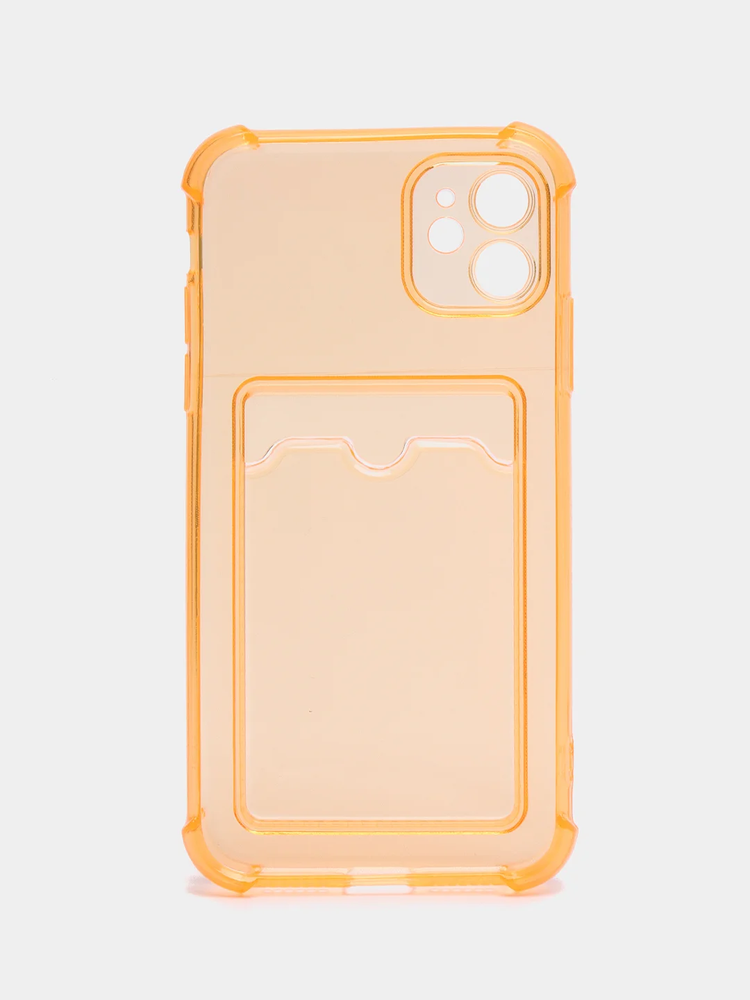 Оранжевый чехол для iPhone XR, 11, 12, 13, 14, Pro, Pro Max, 7 / 8, 7 Plus, с карманом для карт