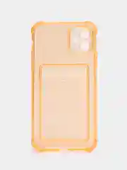 Оранжевый чехол для iPhone XR, 11, 12, 13, 14, Pro, Pro Max, 7 / 8, 7 Plus, с карманом для карт