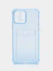 Голубой чехол для iPhone XR, 11, 12, 13, 14, Pro, Pro Max, 7 / 8, 7 Plus, с карманом для карт
