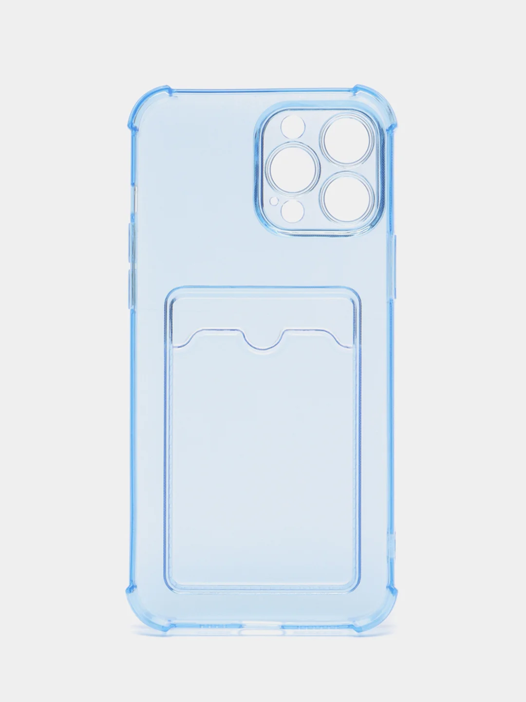 Голубой чехол для iPhone XR, 11, 12, 13, 14, Pro, Pro Max, 7 / 8, 7 Plus, с карманом для карт