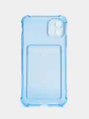 Синий чехол для iPhone XR, 11, 12, 13, 14, Pro, Pro Max, 7 / 8, 7 Plus, с карманом для карт