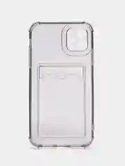 Тёмно-серый чехол для iPhone XR, 11, 12, 13, 14, Pro, Pro Max, 7 / 8, 7 Plus, с карманом для карт