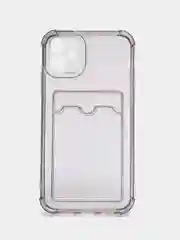 Тёмно-серый чехол для iPhone XR, 11, 12, 13, 14, Pro, Pro Max, 7 / 8, 7 Plus, с карманом для карт