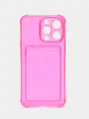 Фуксия чехол для iPhone XR, 11, 12, 13, 14, Pro, Pro Max, 7 / 8, 7 Plus, с карманом для карт