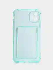 Зеленый чехол для iPhone XR, 11, 12, 13, 14, Pro, Pro Max, 7 / 8, 7 Plus, с карманом для карт
