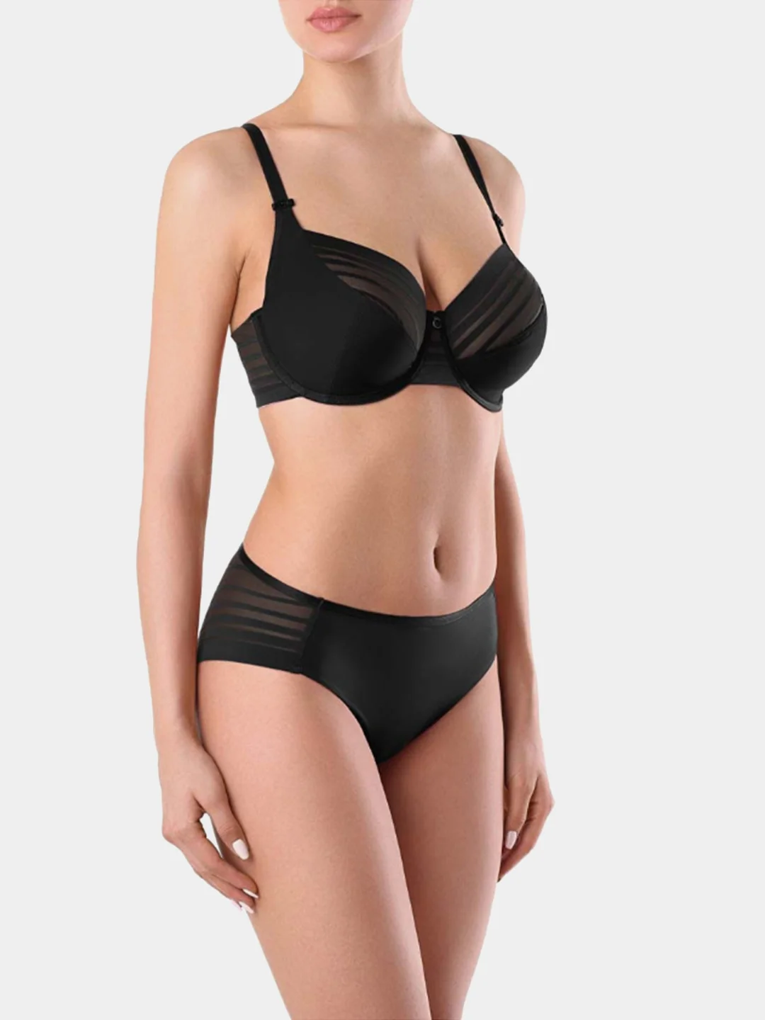 Черный бюстгальтер женский Conte Elegant "SPORT GLAM" на каркасах, мягкая чашка