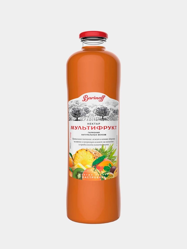 Нектар Barinoff "Мультифруктовый", с мякотью, 1 л
