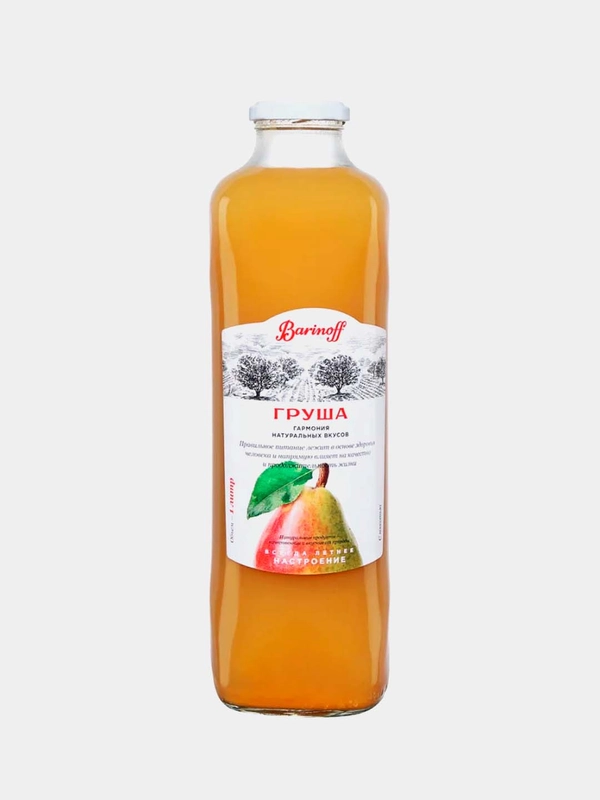 Сок Barinoff "Груша", с мякотью, восстановленный, 1 л