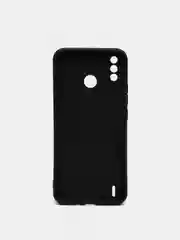 Угольный чехол силиконовый с принтом и защитой камеры для Tecno Spark 6 Go