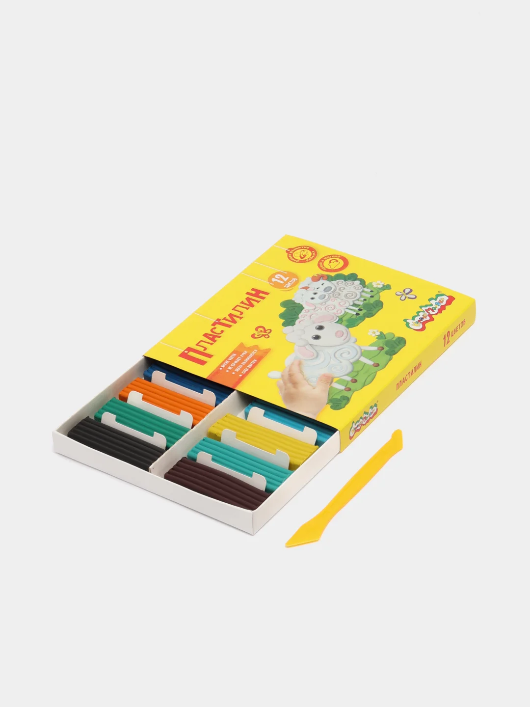 Пластилин "Каляка-Маляка", 12 цветов, 180 г