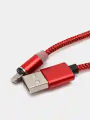 Красный магнитный кабель зарядка 360 градусов MicroUSB, Type C, Lighting 1A