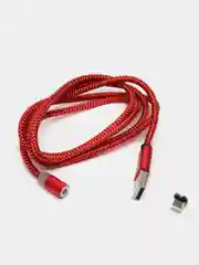 Красный магнитный кабель зарядка 360 градусов MicroUSB, Type C, Lighting 1A