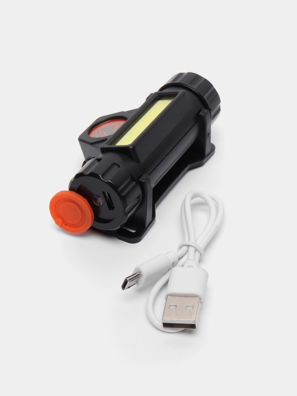 Фонарь налобный с магнитом и USB, с зумом, магнитом и 4 режимами