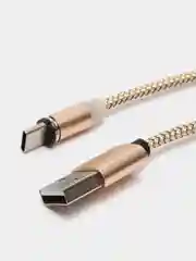 Золотой магнитный кабель зарядка 360 градусов MicroUSB, Type C, Lighting 1A