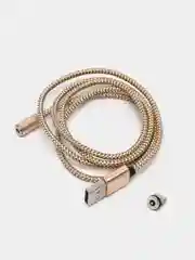 Золотой магнитный кабель зарядка 360 градусов MicroUSB, Type C, Lighting 1A