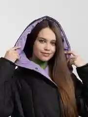 Аметистовый пуховик женский зимний длинный Палето