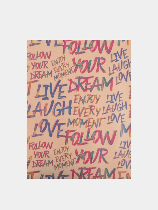 Бумага подарочная упаковочная крафтовая Follow your dream 50 х 70 см
