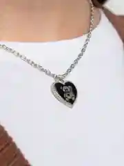 Серебряный цепочка на шею "Сердце. Мишка"