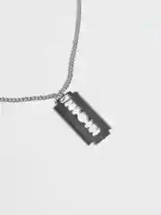 Серебряный цепочка на шею "Лезвие", с гравировкой, 60 см