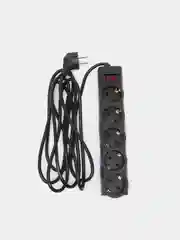 Черный сетевой фильтр (удлинитель) Perfeo "POWERX", 5 розеток, заземление, выключатель
