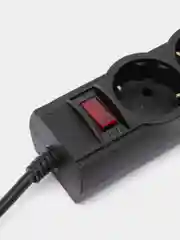 Черный сетевой фильтр (удлинитель) Perfeo "POWERX", 5 розеток, заземление, выключатель
