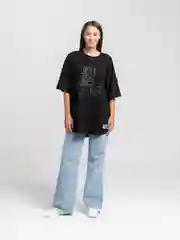Черный футболка оверсайз