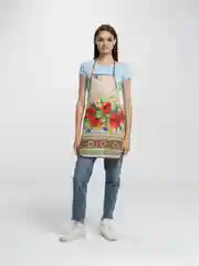 Лайм подарочный набор из рогожки: полотенце и фартук для кухни, рукавица, прихватка