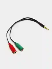 Черный аудио кабель-разветвитель для микрофона и наушников, 2*3.5 jack 3.5, 4pin jack