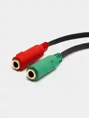 Красный аудио кабель-разветвитель для микрофона и наушников, 2*3.5 jack 3.5, 4pin jack