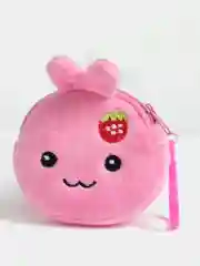 Розовый браслет с кошельком детский плюшевый, на замке-молнии