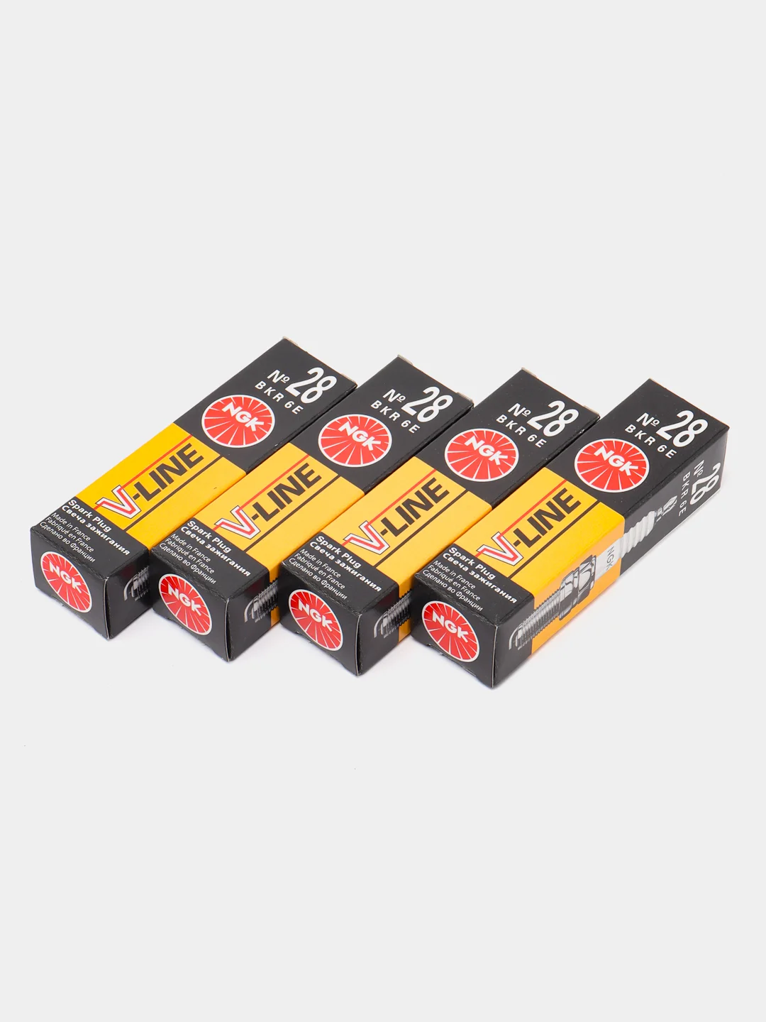 Свеча зажигания NGK BKR6E "V-Line 28", Renault Logan, Sandero 8v, Largus 8v, 4 штуки