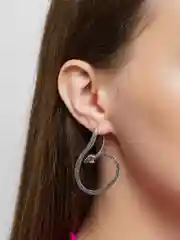 Серебряный моносерьга-кафф "Змея"