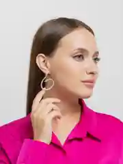 Золотой моносерьга-кафф "Змея"