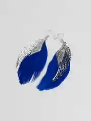 Синий серьги "Перья"