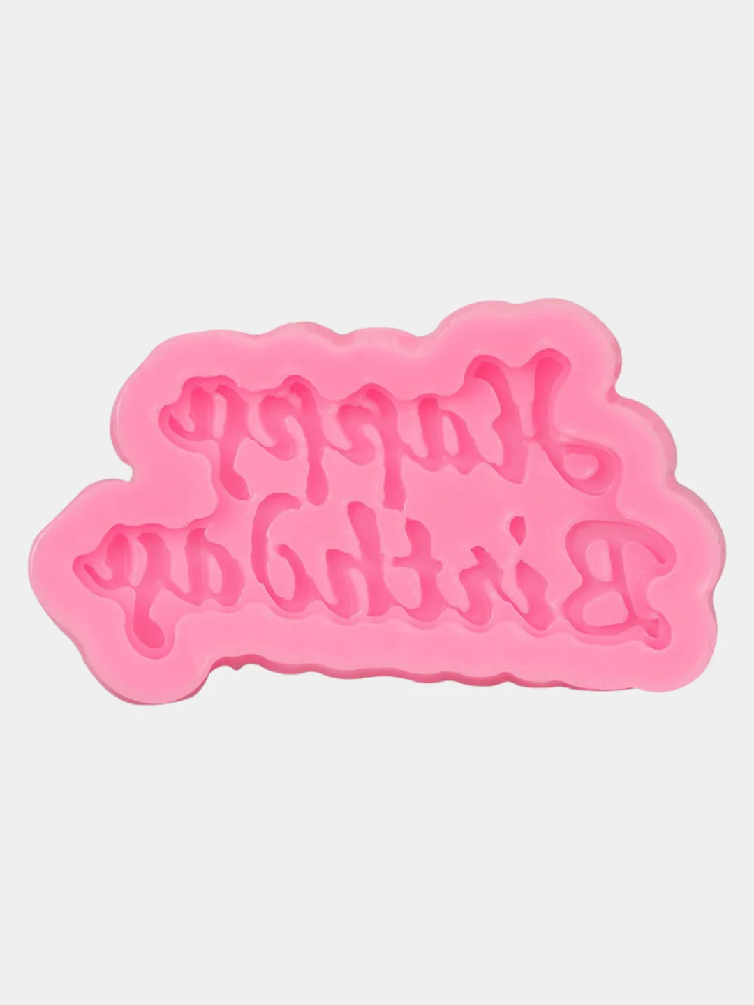 Розовый силиконовая форма-молд "Happy birthday"