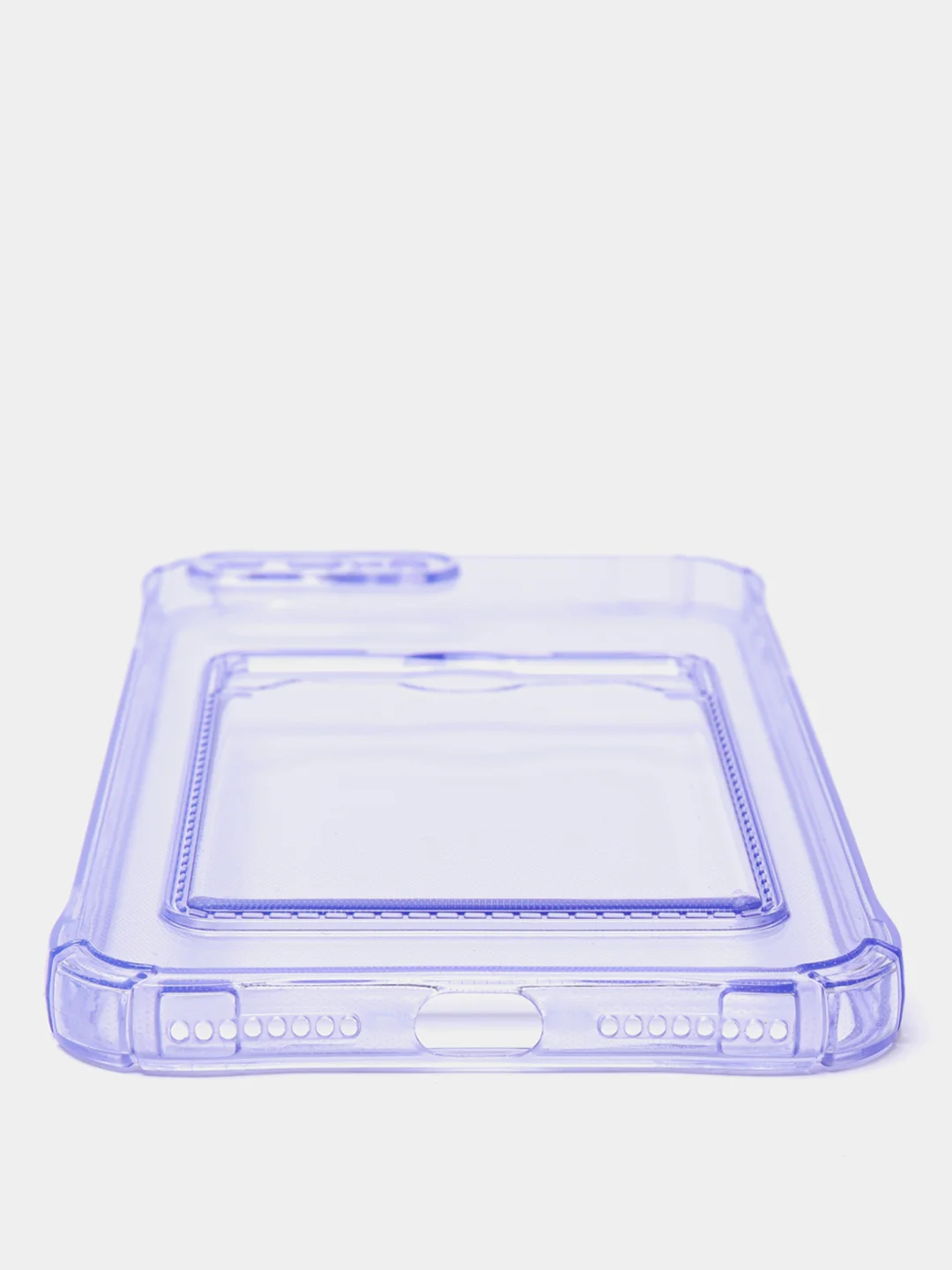 Лавандовый чехол iPhone 11, 15 Pro, 14 Max, 13, 12, XR, XS, 6, 7, 8 Plus, SE, с карманом для карт, прозрачный
