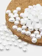 Белый полубусины клеевые, полужемчуг