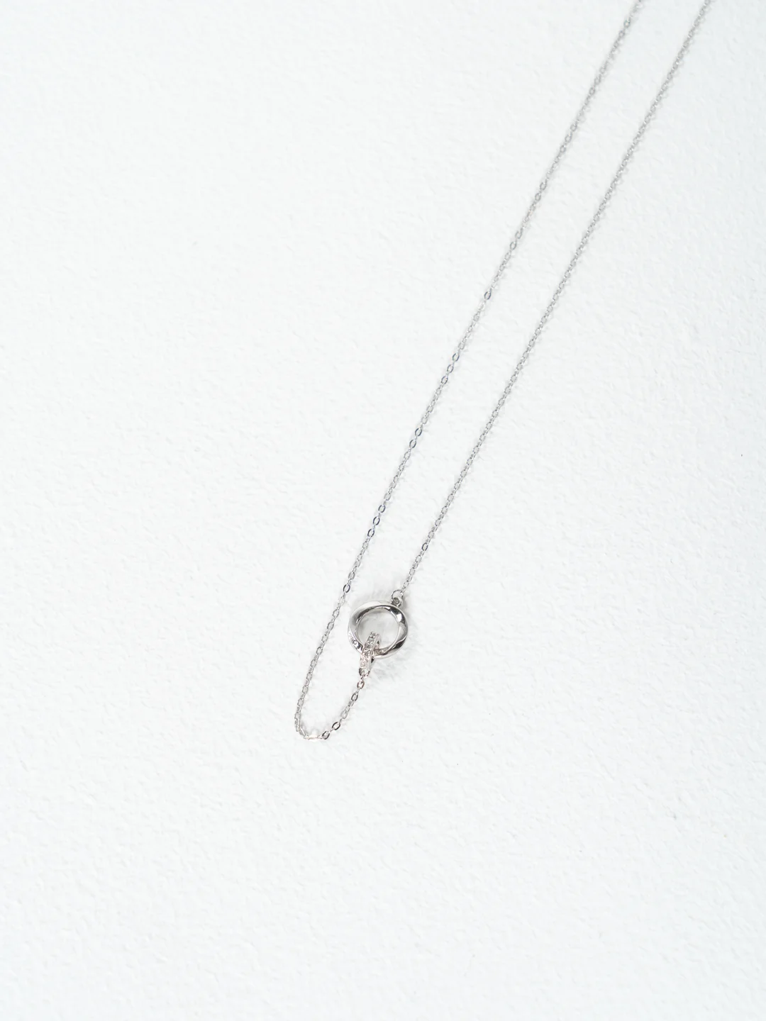 Серебряный серебряная цепочка с подвеской из двойных колец, 925 s