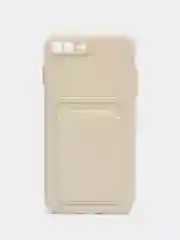 Кремовый чехол для айфон, с карманом для карт 11, 12 PRO MAX, 13