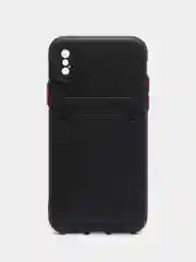 Черный чехол для айфон, с карманом для карт 11, 12 PRO MAX, 13