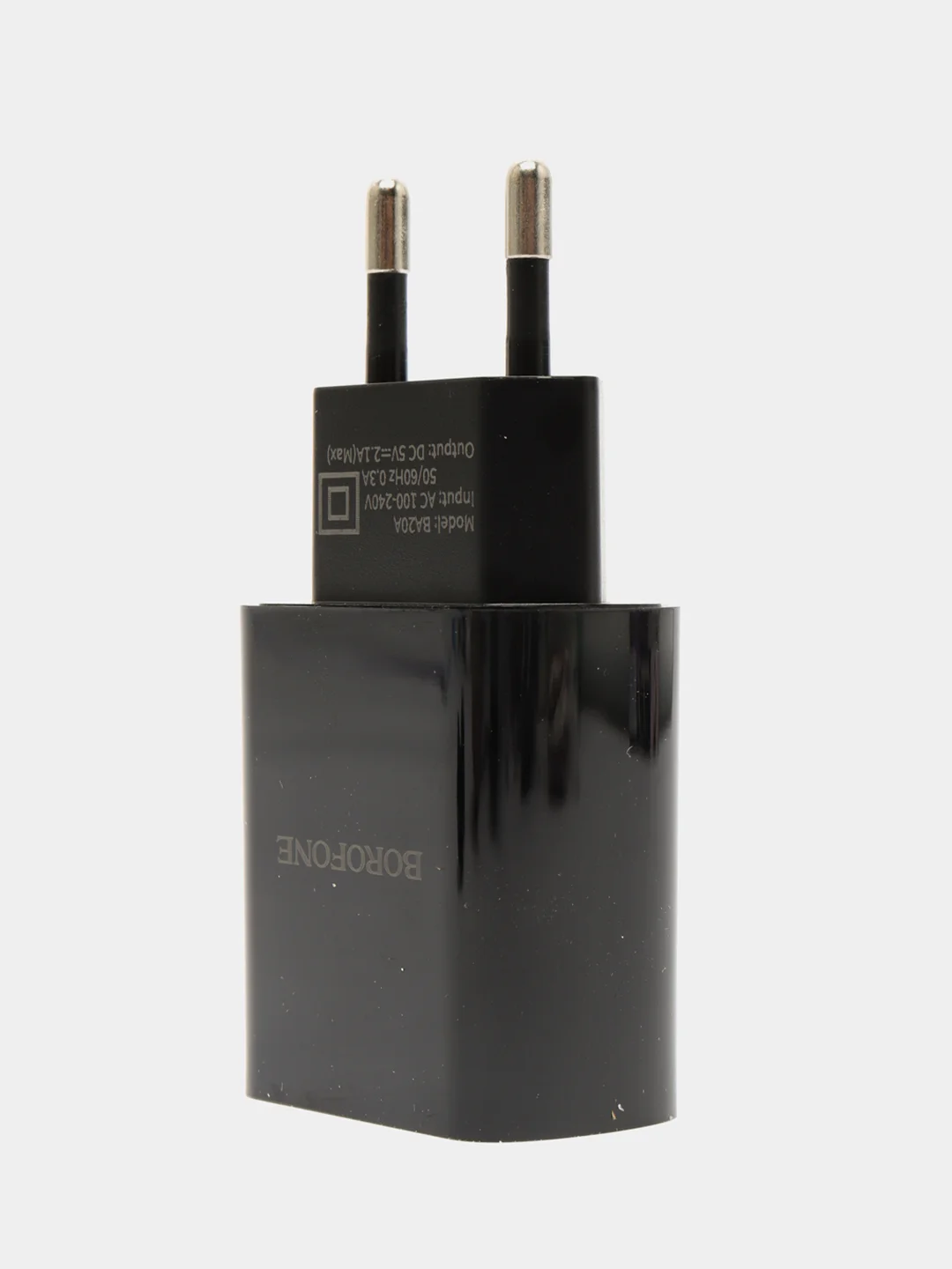 Белый сетевое зарядное устройство Borofone BA20A, 1xUSB, 2.1А + кабель Apple Lightning